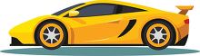 fast yellow sports car