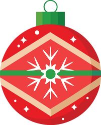 festive red christmas ornament with a green top