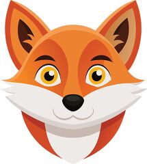 fox face with bright orange fur and perky ears