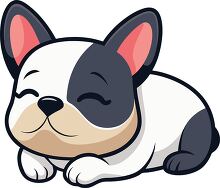 French Bulldog sleeping clipart