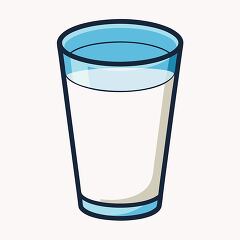 full glass of milk on a white background