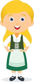 german girl in national costume germany clipart 3