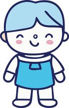 girl character in a light blue dress kids icon