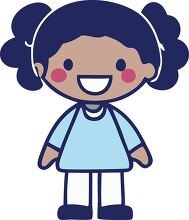 girl character with dark skin and curly hair kid icon