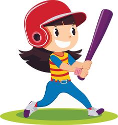 girl wearing a red helmet playing softball