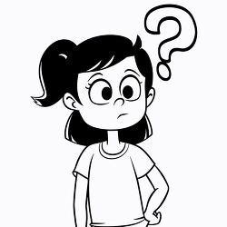 girl with a puzzled and confused with a question mark