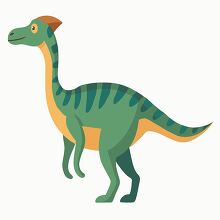 green corythosaurus like dinosaur