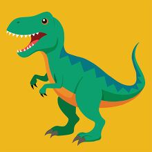 green Tyrannosaurus rex shows teeth