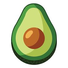 half avocado with a pit in the middle