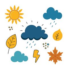 Hand Drawn Weather Icon Set Clipart