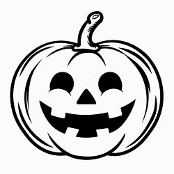 happy halloween pumpkin with a cute carved grin clipart