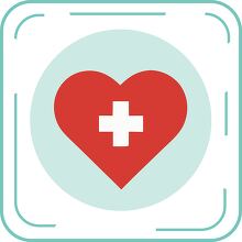 heart first aid sign rectangle icon rectangle icon