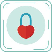 heart lock rectangle icon rectangle icon