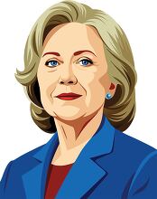 hilary clinton portrait with a poised look dressed in a formal b