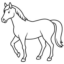 horse in a walking pose clipart