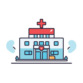 hospital icon style clip art