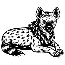 hyena with stylized stroke silhouette