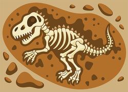 illustration of a dinosaur skeleton fossil clipart