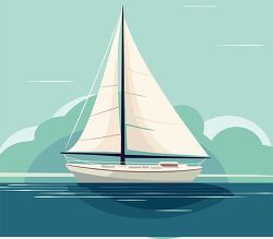 illustration of a sailboat on a calm sea clipart