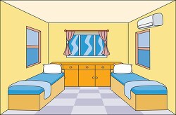 interior college dorm room clipart 5975