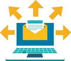 Laptop Sending Emails Outwards