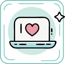 laptop with heart