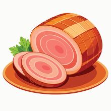 large neatly sliced ham on a plate