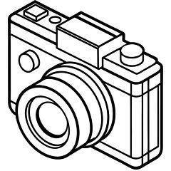 lean and technical illustration of a photography camera