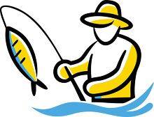 man fishing with a rod icon