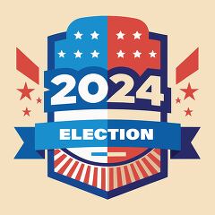 modern vector design for the 2024 election with stars and stripe