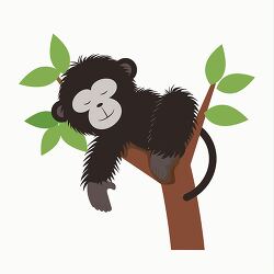 monkey resting on a tree branch clipart