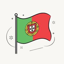 national flag of portugal waving in the wind hand drawn style