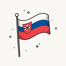 national flag of slovakia waving in the wind hand drawn style