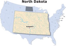 North Dakota state large usa map clipart