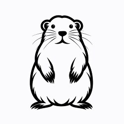 nutria animal black outline clip art