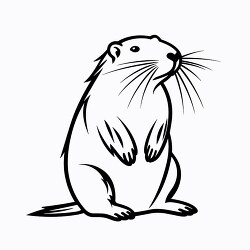 nutria black outline clip art