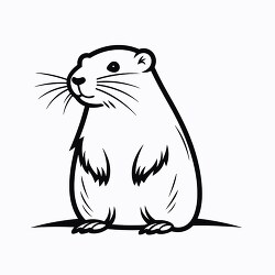 nutria black outline coloring clip art