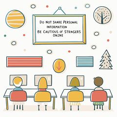 Online Safety Awareness Illustration