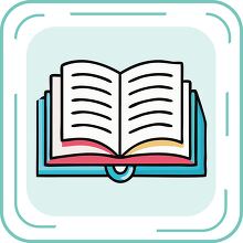 open book pages blue line icon