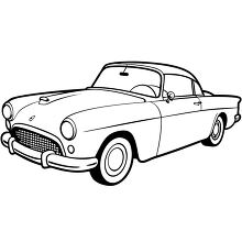 outline drawing of a 1955 Ford Thunderbird