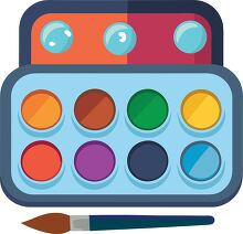 paint set colors art supplies watercolor clip art