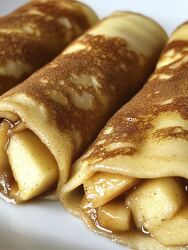 Apple cinnamon crepes wrapped in golden buttery layers