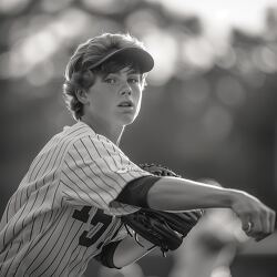 black-and-white-photo-of-a-young-baseball-pitcher