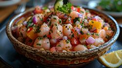 bowl of Belizean Ceviche served at a restaurant