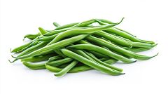 collection of crisp green beans with a smooth surface