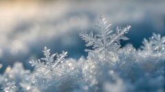 Delicate Snowflakes Resting on a Winter Landscape