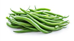 pile of fresh green string beans arranged together