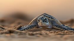 Ridley Sea Turtle on a sandy beach