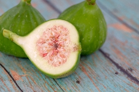 Three Green Figs Closeup 