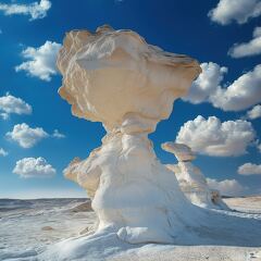 Unique Rock Formation Stands Tall Against the Vibrant Sky